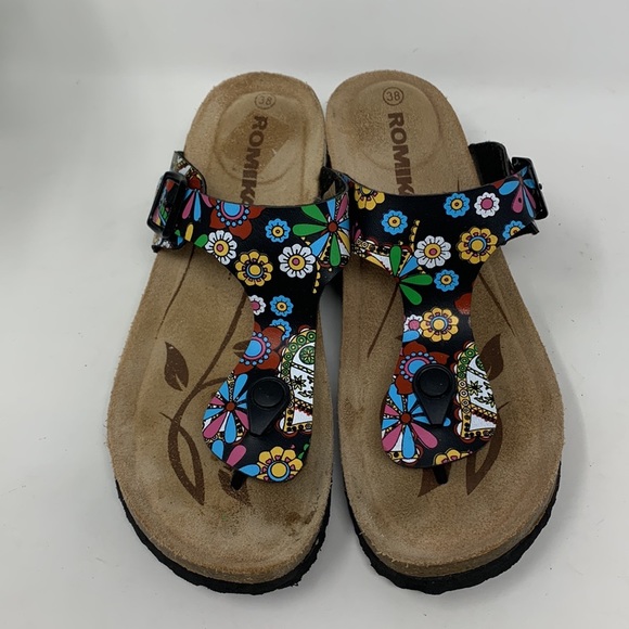 Romika floral cork wedge sandals - Picture 4 of 12